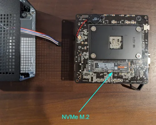 NVMe M.2 (2) installed under mainboard